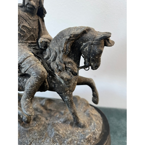 188 - Spelter figure of a man on horseback