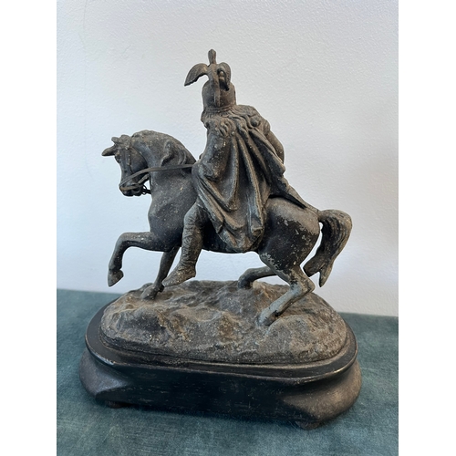 188 - Spelter figure of a man on horseback