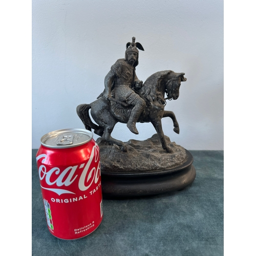 188 - Spelter figure of a man on horseback