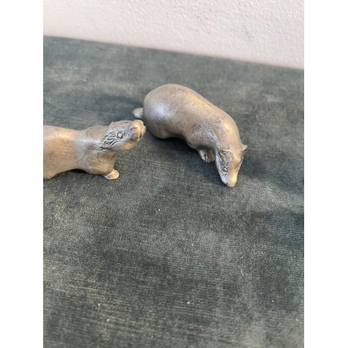 191 - Group of four otters - Selangor pewter