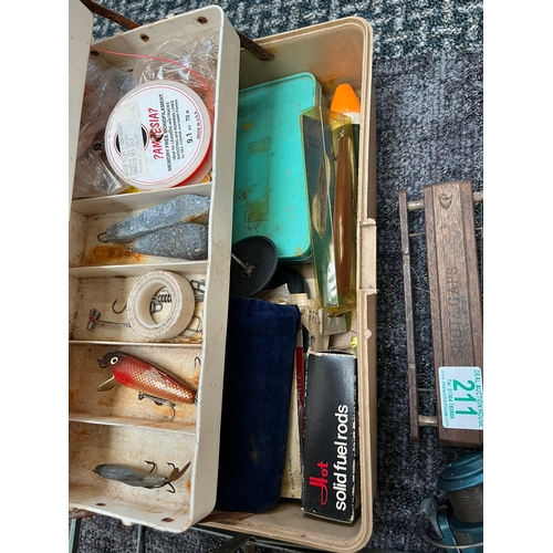 211 - Box of miscellaneous fishing equipment