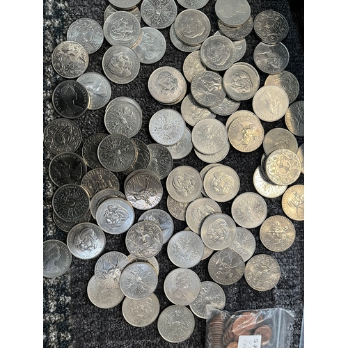 218 - Large selection of commemorative coins - including Charles and Diana, Jubilee + box