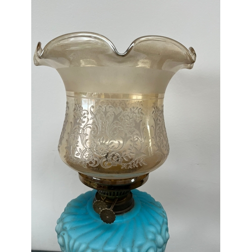 308 - Victorian oil lamp. Missing funnel