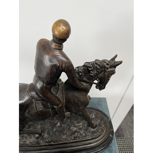 329 - A 20th century bronze equestrian statue after Pierre Jules Mene