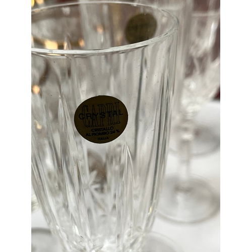 358 - 8 x Capri Crystal wine/ champagne glasses