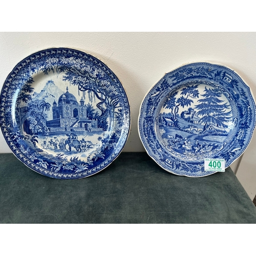 400 - 2 x 19th Century Pearlware plates