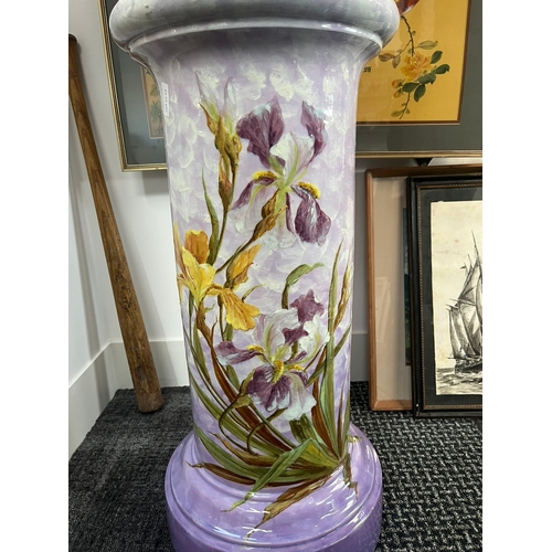 404 - Large Jerome Massier - Vallauris - Art Nouveau majolica jardiniere on stand, circa 1900 

132cm high