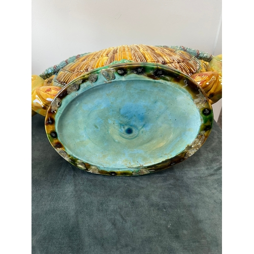 405 - Large antique Majolica jardiniere - decorated with mermaids and sea shells