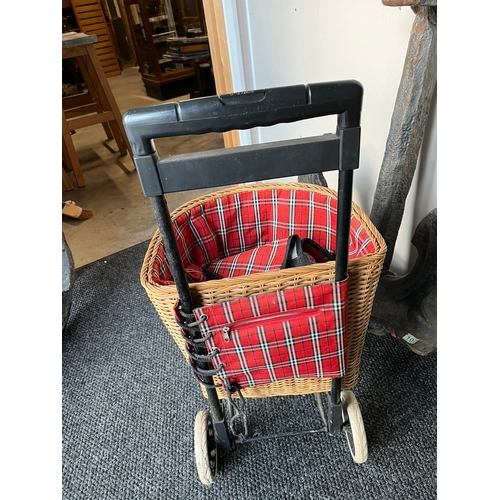 6 - Wicker shopping trolley