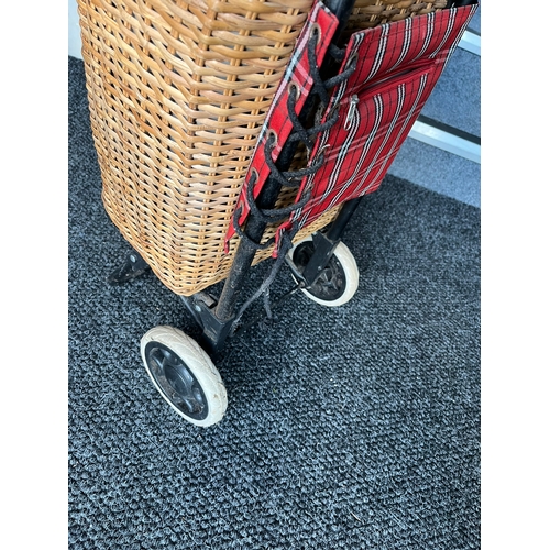 6 - Wicker shopping trolley