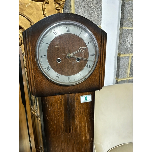 8 - 1940's grandmother clock with pendulum