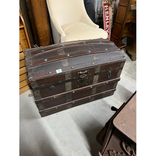 15 - Antique domed top trunk