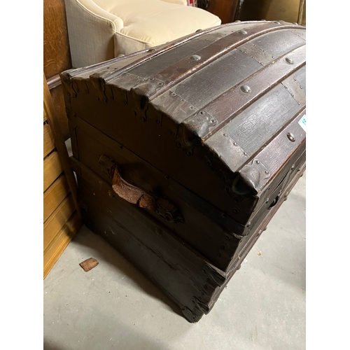 15 - Antique domed top trunk