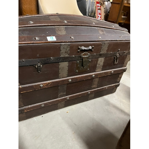 15 - Antique domed top trunk