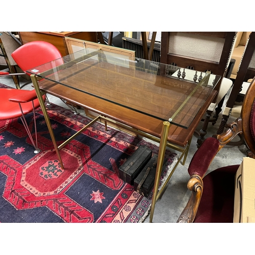 41 - West Elm brass and glass desk