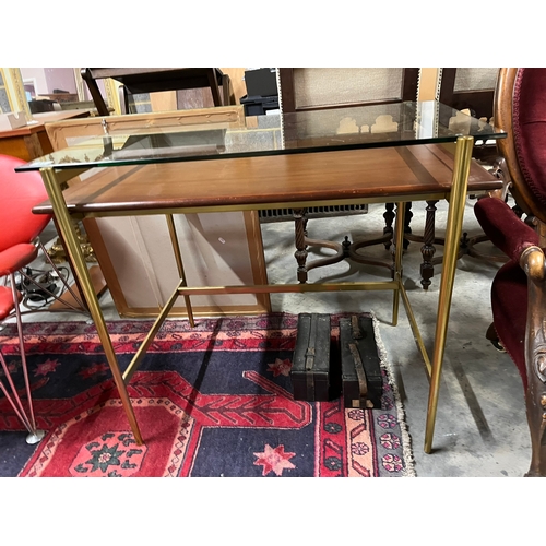 41 - West Elm brass and glass desk