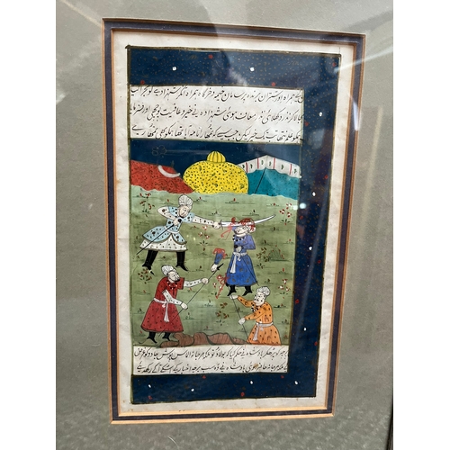 706 - 2 x Antique Islamic illustrated manuscripts in gouache