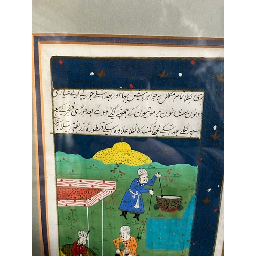 706 - 2 x Antique Islamic illustrated manuscripts in gouache