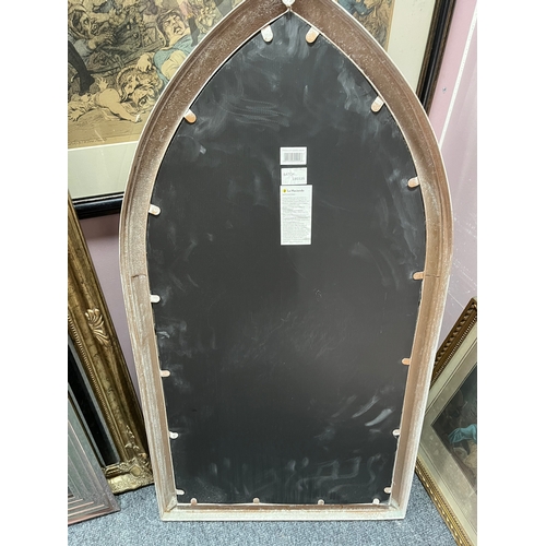 714 - Modern metal arch shaped mirror