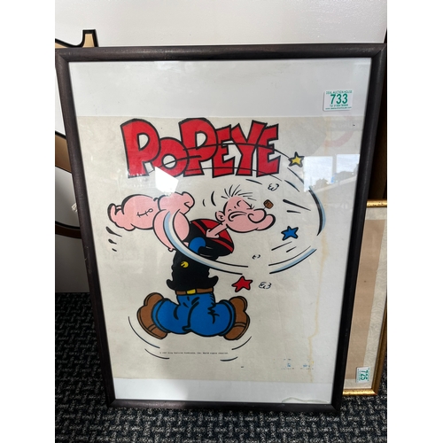 733 - 1987 King Features Syndicate Inc. Popeye - One off original artist proof t-shirt designs.