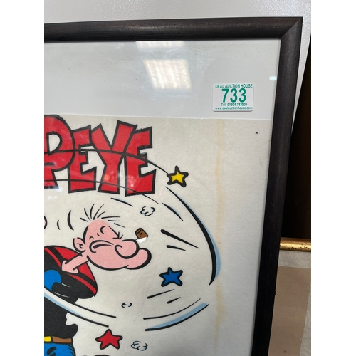 733 - 1987 King Features Syndicate Inc. Popeye - One off original artist proof t-shirt designs.