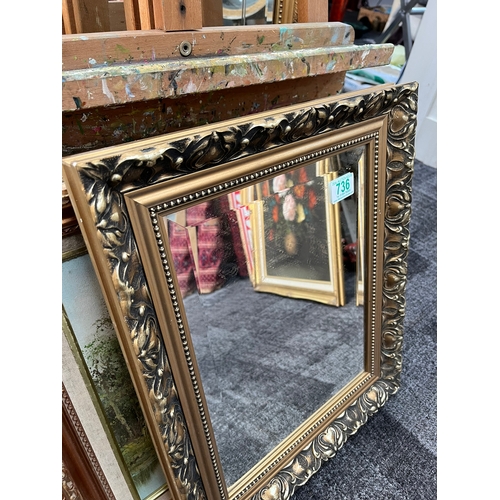 736 - Small beveled edge mirror