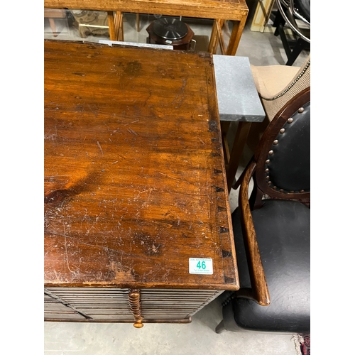 46 - Large antique chest of collectors drawers with a side cupboard