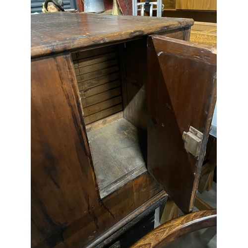 46 - Large antique chest of collectors drawers with a side cupboard