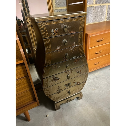 55 - Oriental style drawers decorated with butterfly's