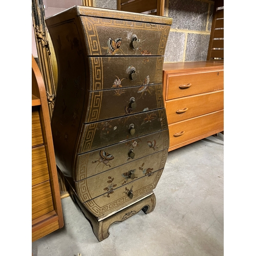 55 - Oriental style drawers decorated with butterfly's