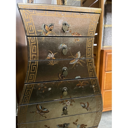 55 - Oriental style drawers decorated with butterfly's