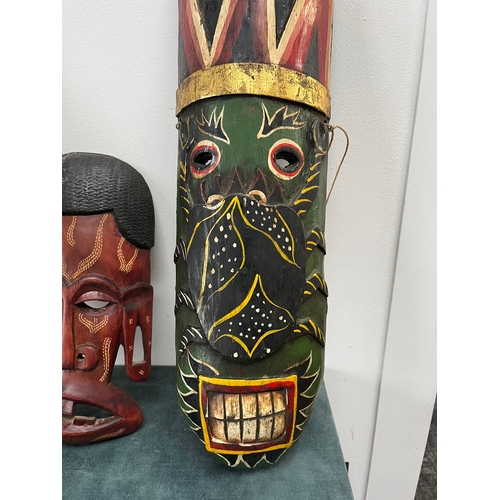 243 - 3 x Large tribal African style mask