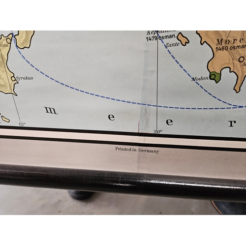 799 - Very large German Map of Europe - printed on canvas 1968 by Georg Westermann Verlag