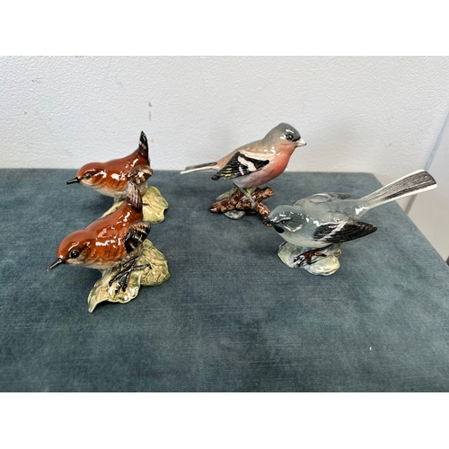 238 - 4 x Beswick birds - Wren, Chaffinch + Grey Wagtail