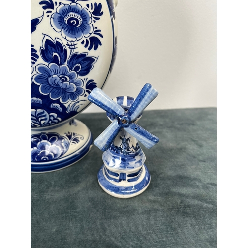 240 - Large Delft vase and Delft windmill