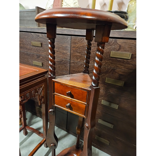 8 - Mahogany barley twist plant stand