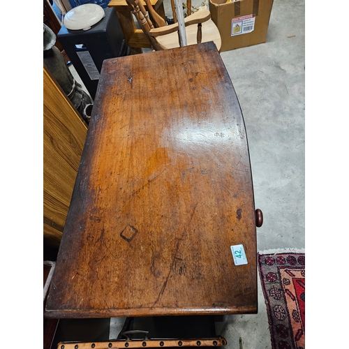 42 - Antique mahogany bow front chest of drawers