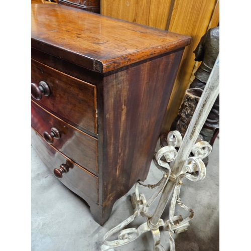 42 - Antique mahogany bow front chest of drawers