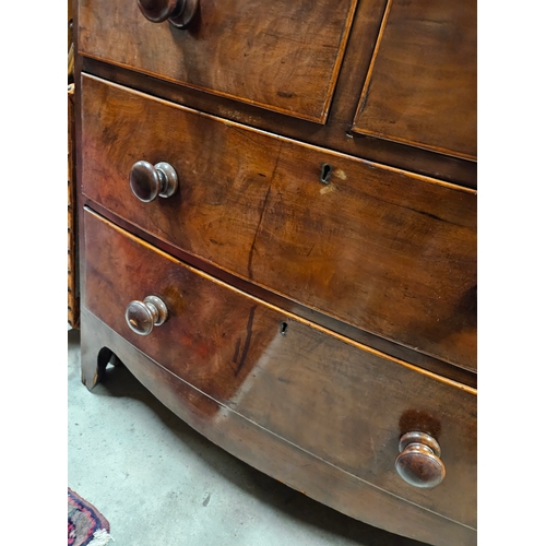 42 - Antique mahogany bow front chest of drawers