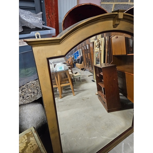 49 - Very large antique beveled edge mirror