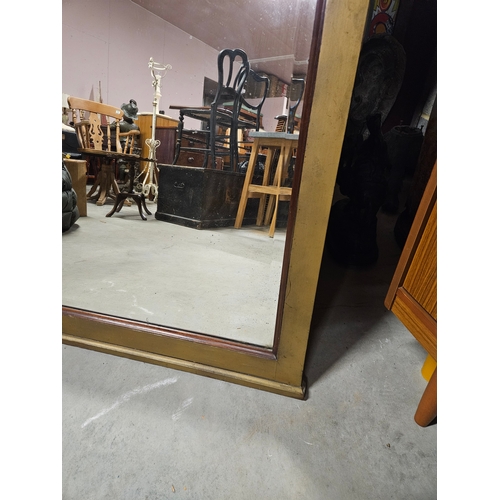 49 - Very large antique beveled edge mirror