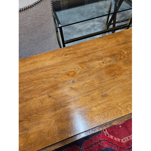 51 - Large antique drop leaf oak table