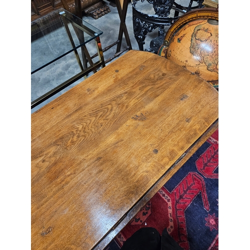 51 - Large antique drop leaf oak table