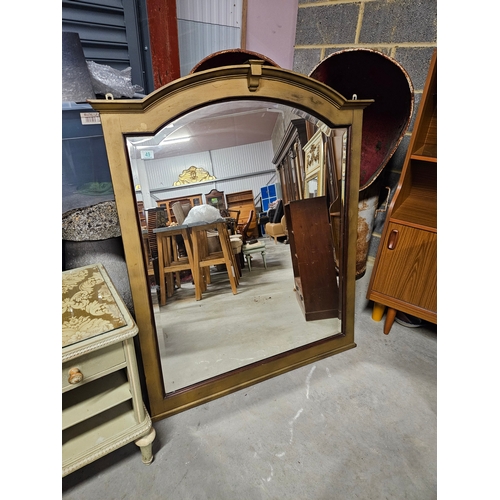 49 - Very large antique beveled edge mirror