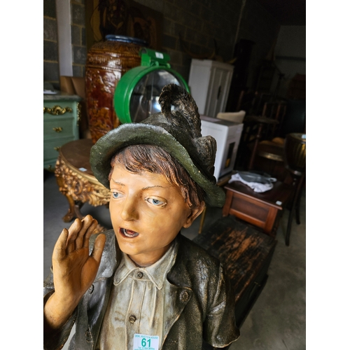 61 - Austrian/ German yodeling boy. In need of restoration (arm missing)