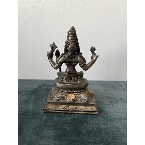 170 - Small Bronze figure of goddess Dhana Lakshmi 
Hindu goddess of wealth, fortune and prosperity.