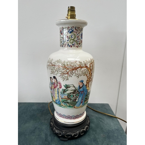 176 - Oriental porcelain table lamp