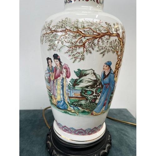 176 - Oriental porcelain table lamp