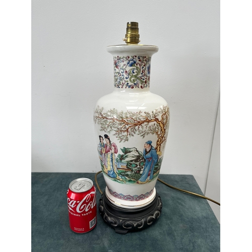 176 - Oriental porcelain table lamp