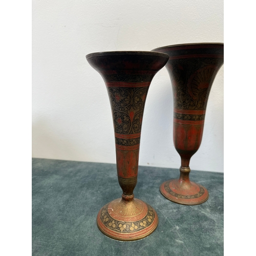 189 - 4 x Indian brass vases